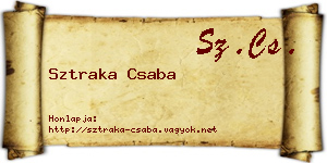 Sztraka Csaba névjegykártya