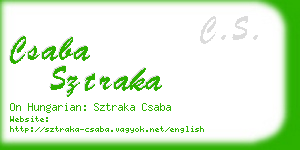 csaba sztraka business card